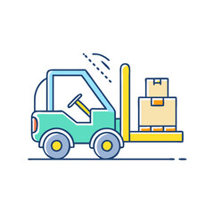forklift vector icon, forklift vector illustration - simple illustration of forklift, perfect for logos forklift 