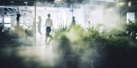 Blurred Motion of Busy Office Environment
