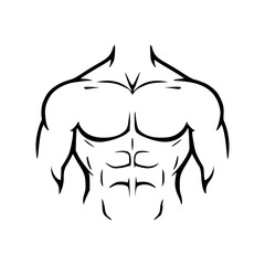 Bold Form man body vector line art 