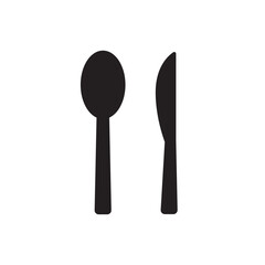 Spoon and knife icon for dining or food