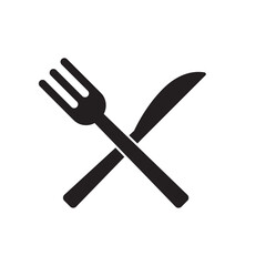 Knife and fork icon for dining and meal 
