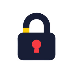 Color block lock icon vector