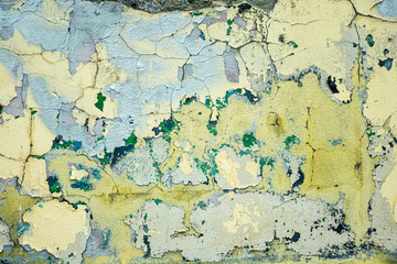 Abstract multicolor grunge background with abstract color texture. Abstraction from collapsing graffiti on the wall.