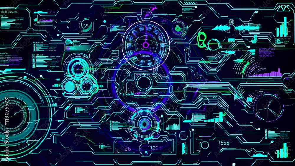 Leinwandbilder visual exploration of futuristic technology and data representation in a digital environment. futuri