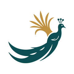 Elegant Peacock logo vector