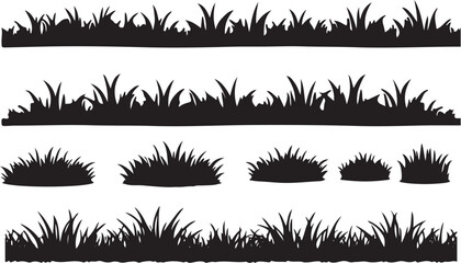Grass Silhouette Vector Illustration - Natural Landscape Design