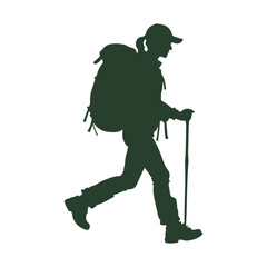 Fototapeta premium Girl Hiker Silhouette