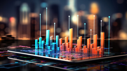 Outstanding Person Holding Tablet with Data Visualization