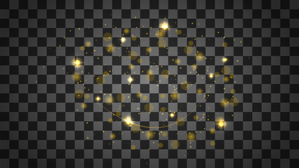 Fototapeta premium Sparkling golden particles explosion vector
