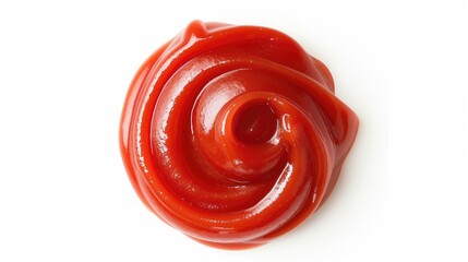 Perfect Swirl of Ketchup on a Clean Background