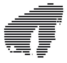 Symbol Map of the Island Poel (Germany) showing the island with horizontal black lines