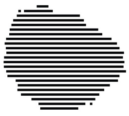 Symbol Map of the Island Isla de La Gomera (Spain) showing the island with horizontal black lines