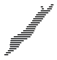 Symbol Map of the Island Lismore (United Kingdom) showing the island with horizontal black lines