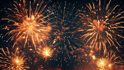 Fototapeta premium Vibrant fireworks illuminate night sky, creating festive atmosphere perfect for celebrations and events