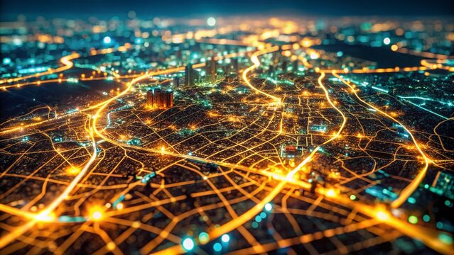 Sao Paulo Subprefecture Map - Nighttime Aerial View
