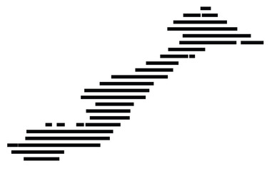 Fototapeta premium Symbol Map of the Island Amorgos (Greece) showing the island with horizontal black lines