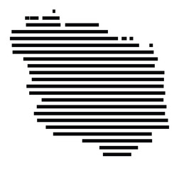 Symbol Map of the Island Polyaigos (Greece) showing the island with horizontal black lines