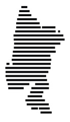 Symbol Map of the Island Schiza (Greece) showing the island with horizontal black lines