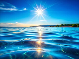 Serene Blue Water Ripple: Minimalist Summer Background