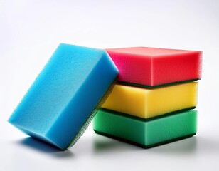 sponges for washing dishes on white background 