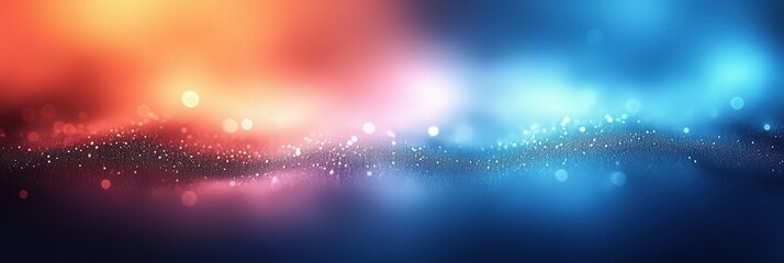 Fototapeta premium Abstract Background with Blurred Colors and Light Bokeh Effect in Blue and Orange Tones for Creative Design Uses