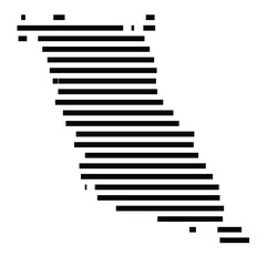 Symbol Map of the Island Marettimo (Italy) showing the island with horizontal black lines
