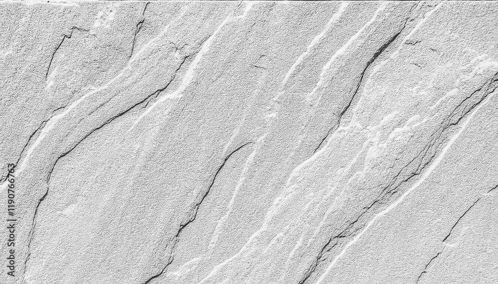 Aufkleber textured white stone surface with diagonal linear cracks and natural rugged patterns, ideal for minimalist designs or industrial background