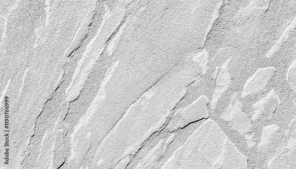 Aufkleber textured white stone surface with diagonal linear cracks and natural rugged patterns, ideal for minimalist designs or industrial background