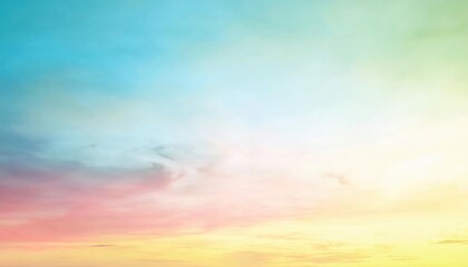 Obraz premium soft pastel gradient sky with blue, pink, and yellow hues ideal for serene backgrounds, graphic design, or calming digital art concepts
