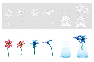 Tiger Lilies with Vases