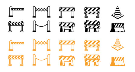 road block icon road cone sign traffic construction block