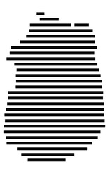 Symbol Map of the Island Maio (Cabo Verde) showing the island with horizontal black lines