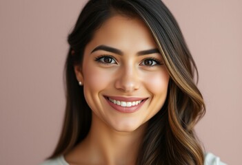 Portrait of a Latina woman with a calm and serene expression