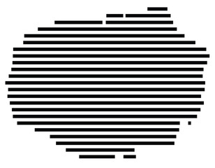 Symbol Map of the Island Isla Santa Cruz (Ecuador) showing the island with horizontal black lines