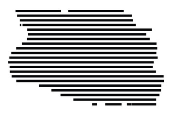 Symbol Map of the Island Isla Santa Fe (Ecuador) showing the island with horizontal black lines