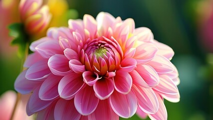 Fototapeta premium Vibrant pink flower with delicate petals, showcasing beauty of nature in lush garden environment