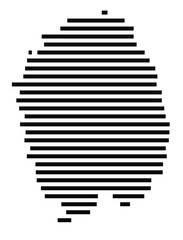 Symbol Map of the Island Ovalau (Fiji) showing the island with horizontal black lines