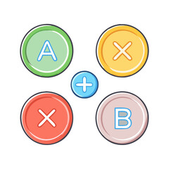 gamepad buttons a b x y vector icon, gamepad buttons a b x y vector illustration - simple illustration of gamepad buttons a b x y, perfect for logos gamepad buttons a b x y 