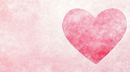 Fototapeta premium Tender Pink Watercolor Heart Background for Valentines Day