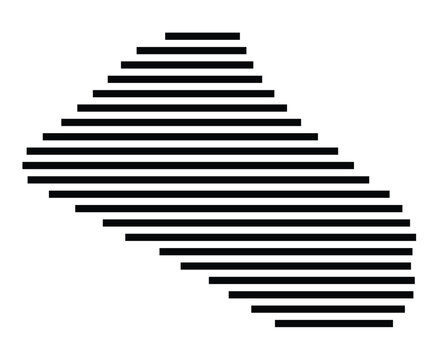 Symbol Map of the Island Pukapuka (French Polynesia) showing the island with horizontal black lines