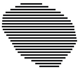 Obraz premium Symbol Map of the Island Raraka (French Polynesia) showing the island with horizontal black lines