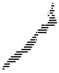 Symbol Map of the Island Palawan (Philippines) showing the island with horizontal black lines
