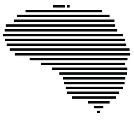 Symbol Map of the Island Sibuyan (Philippines) showing the island with horizontal black lines