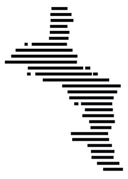 recommend clip art: Symbol Map of the Island Mahe (Seychelles) showing the island with horizontal black lines