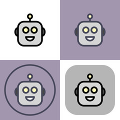 Robot symbol - artificial intelligence icon.