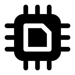 Stylized Microchip with Embedded SIM Card Design