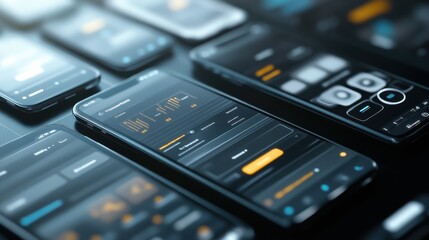 Obraz premium AI generating smart layouts and user interfaces for a mobile app project, optimizing for usability, AI UIUX design, digital product design