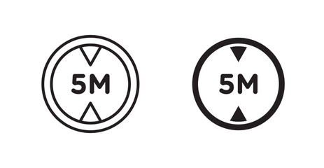 5 meter vectors web signs set