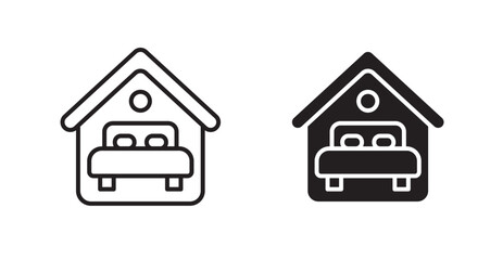 Accomodation vector web icons set