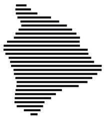 Symbol Map of the Island Hawaii (United States) showing the island with horizontal black lines